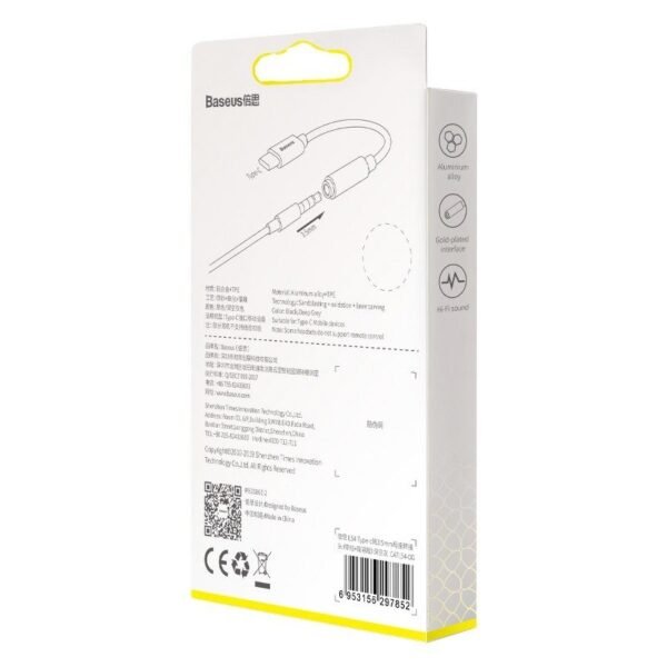 Adaptador de Audio Baseus Usb Tipo C a Jack 3.5 mm