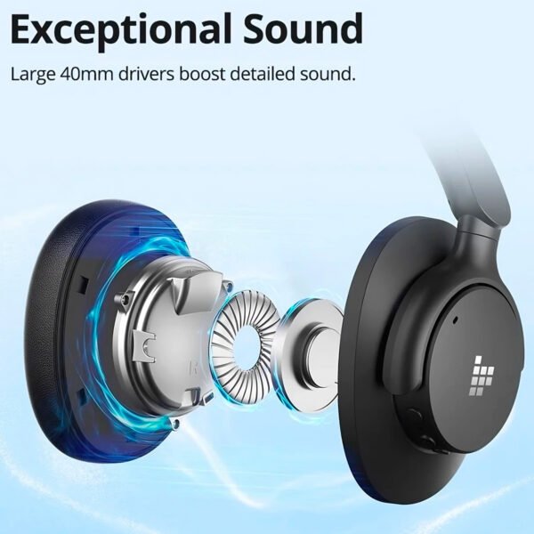 Audífonos Inalámbricos Tronsmart Sounfii Q20 Bluetooth 5.3 Color Negro (11) Audifonos Bluetooth Tronsmart Q20 ANC Bluetooth 5.3 60 Horas