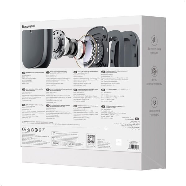 Baseus Audifonos Bowie H1 Cancelacion de Ruido Negro (6) Audifono Bluetooth Baseus H1 Bowie Noice Cancelling