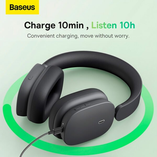 Baseus Audifonos Bowie H1 Cancelacion de Ruido Negro (7) Audifono Bluetooth Baseus H1 Bowie Noice Cancelling