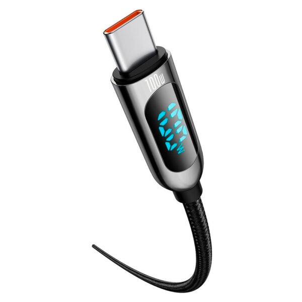 Cable Baseus 100w USB C Pantalla Led 2 Metros Nylon (2) Cable Baseus 100w 2 metros USB C a C con Pantalla