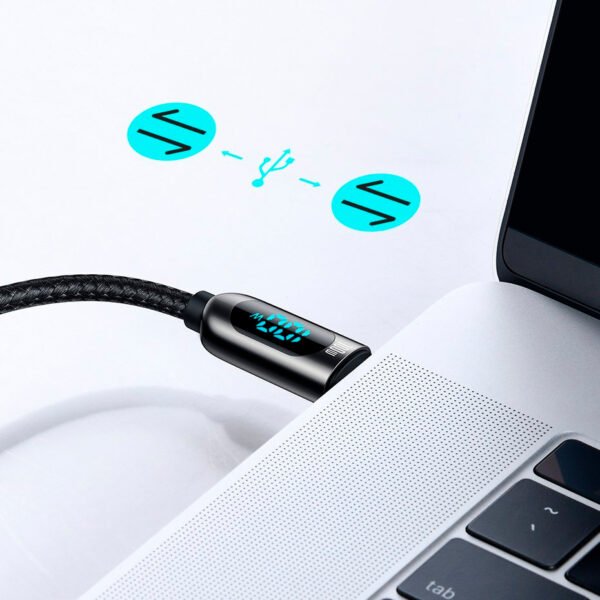 Cable Baseus 100w USB C Pantalla Led 2 Metros Nylon (4) Cable Baseus 100w 2 metros USB C a C con Pantalla