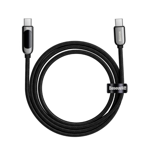 Cable Baseus 100w USB C Pantalla Led 2 Metros Nylon (5) Cable Baseus 100w 2 metros USB C a C con Pantalla