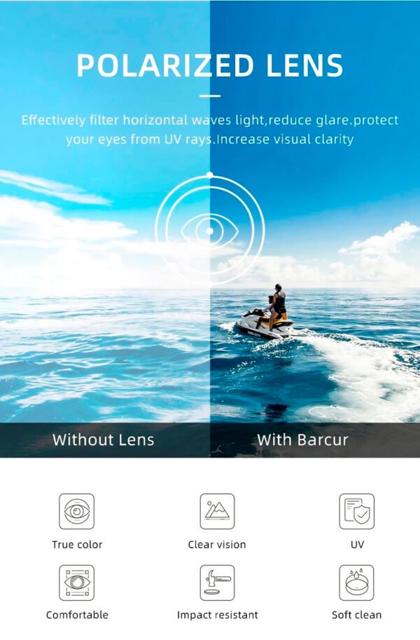 Lente de Sol Aviador Barcur Polarizado Proteccion UV 400 (7) Lentes de Sol Barcur 8721 Polarizado con Proteccion UV 400