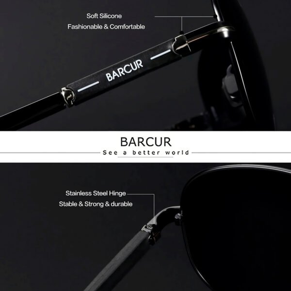 Lente de Sol Aviador Barcur Polarizado Proteccion UV 400 (9) Lentes de Sol Barcur 8721 Polarizado con Proteccion UV 400