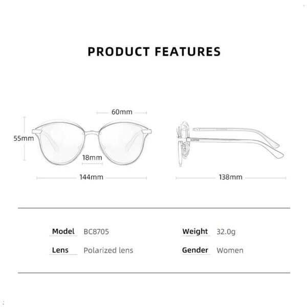 Lentes de Sol Mujer Barcur 8705 Polarizado Proteccion UV 400