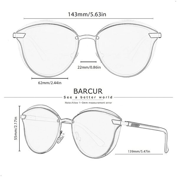 Lentes de Sol Mujer Barcur 8705 Polarizado Proteccion UV 400