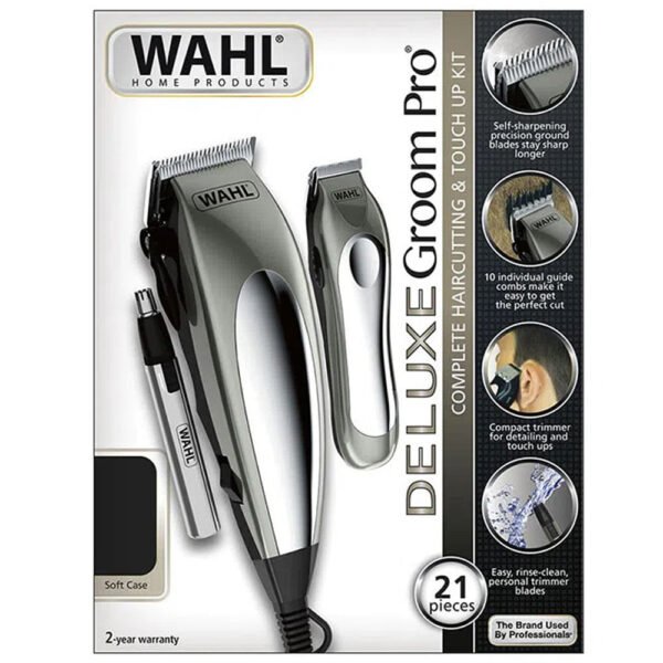 Maquina Para Cabello Wahl Deluxe Groom Pro 21 pzas - Juamppe (1) Maquina Cortar Cabello Wahl Deluxe Groom Pro / 21 Piezas