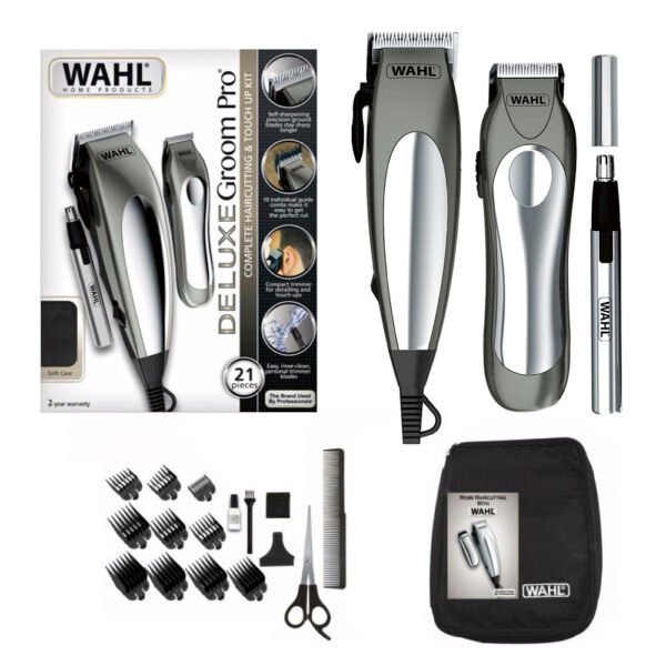 Maquina Para Cabello Wahl Deluxe Groom Pro 21 pzas - Juamppe (4) Maquina Cortar Cabello Wahl Deluxe Groom Pro / 21 Piezas