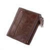 Cartera Billetera De Cuero Genuino Monedero Y Cremallera