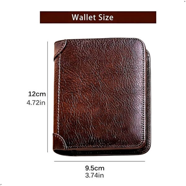 Billetera Geruola Coffe Cuero Genuino 3 Cuerpos Proteccion RFID (6) Billetera Clasica Para Hombre Cuero Genuino Con Rfid