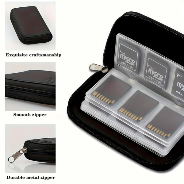 Bolsa de almacenamiento para tarjetas de memoria estuche de transporte billetera con 22 ranuras para CFSDMicro SDSDHCMSDS, accesorios para juegos, caja para tarjetas d (5) Bolsa Almacenamiento Memoria Cf/sd/msd/sdhc/ms/ds 44 Ranuras