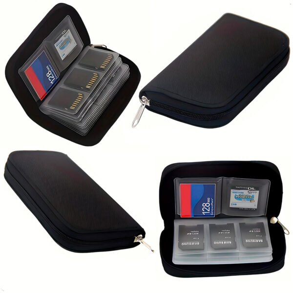 Bolsa de almacenamiento para tarjetas de memoria estuche de transporte billetera con 22 ranuras para CFSDMicro SDSDHCMSDS, accesorios para juegos, caja para tarjetas d (8) Bolsa Almacenamiento Memoria Cf/sd/msd/sdhc/ms/ds 44 Ranuras