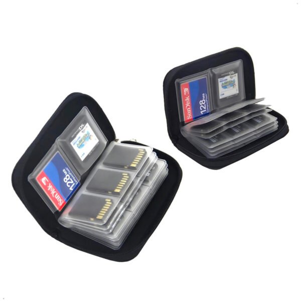 Bolsa de almacenamiento para tarjetas de memoria estuche de transporte billetera con 22 ranuras para CFSDMicro SDSDHCMSDS, accesorios para juegos, caja para tarjetas de (1) Bolsa Almacenamiento Memoria Cf/sd/msd/sdhc/ms/ds 44 Ranuras