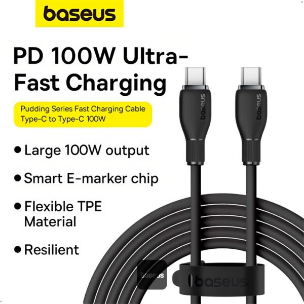Cable De Carga Rápida De Alta Velocidad Tipo C A C 100w 2m