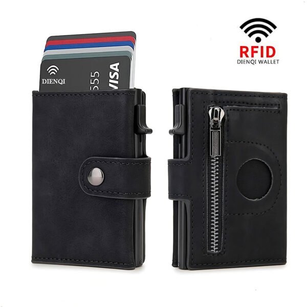 Carteras Rfid de fibra de carbono para hombre, Mini tarjetero delgado de lujo para Airtag, billeteras para hombre, rastreador de etiquetas de aire, monedero minimalista (1) Billetera Cartera Tarjetero Airtag Monedero Con Rfid