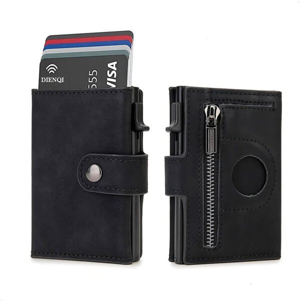 Carteras Rfid de fibra de carbono para hombre, Mini tarjetero delgado de lujo para Airtag, billeteras para hombre, rastreador de etiquetas de aire, monedero minimalista (9) Billetera Cartera Tarjetero Airtag Monedero Con Rfid