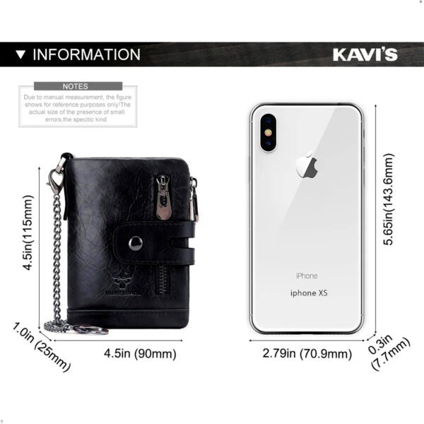 HUMERPAUL100 % Cartera de cuero de vaca auténtico para hombre, monedero corto RFID, tarjetero, doble cremallera, bolsillo plegable para monedas (3) Billetera Hombre Cuero Humerpaul Con Proteccion Rfid