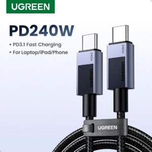 Cable Ugreen 240w Tipo C a Tipo C Nylon Trenzado 1m
