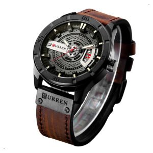 Reloj Clasico Curren Modelo 8301 Para Hombre Pulsera Cuero Marrón