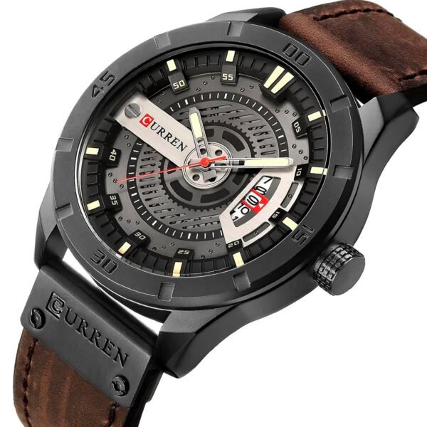 Reloj Clasico Curren Modelo 8301 Para Hombre Pulsera Cuero Marrón