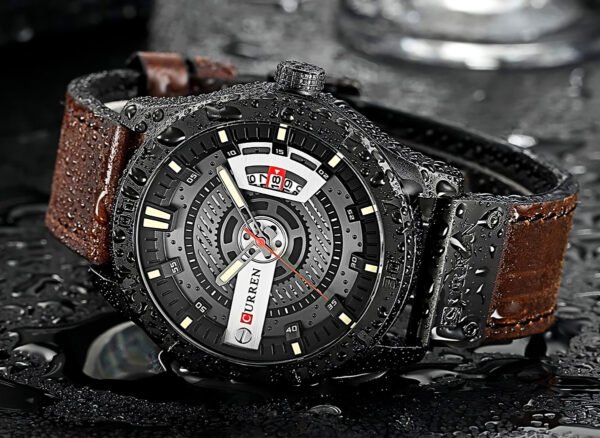 Reloj Clasico Curren Modelo 8301 Para Hombre Pulsera Cuero Marrón
