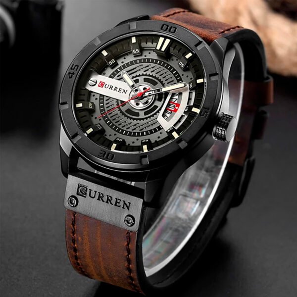 Reloj Clasico Curren Modelo 8301 Para Hombre Pulsera Cuero Marrón