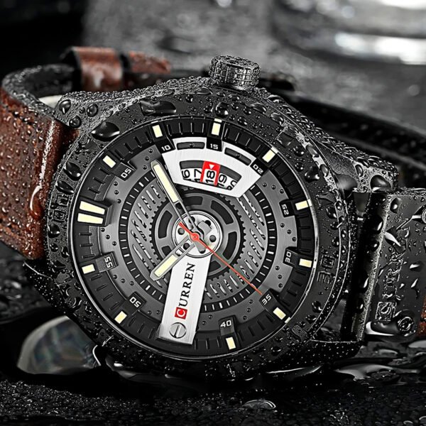 Reloj Clasico Curren Modelo 8301 Para Hombre Pulsera Cuero Marrón