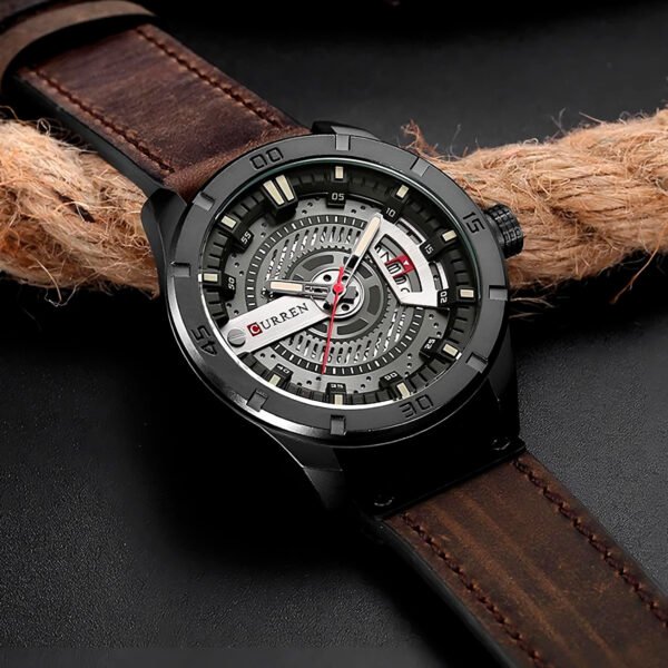 Reloj Clasico Curren Modelo 8301 Para Hombre Pulsera Cuero Marrón
