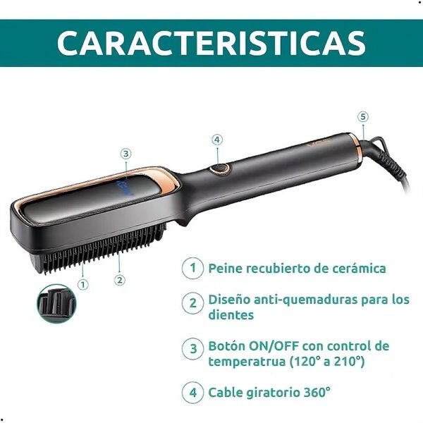 Peine Plancha Cepillo Alisador Peine Electrico Vgr V-561