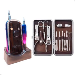 Pulidor Uñas Drill Eléctrico Portatil + Set Manicura Pedicura 12 pzs