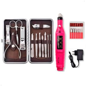 Set Manicura 12 Pzas Y Pulidor De Uñas Eléctrico