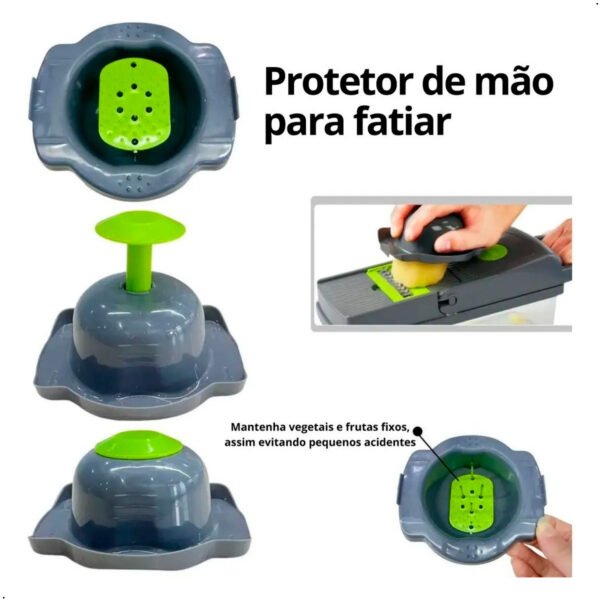 Cortador de verduras multifunción 14 en 1. Esta picadora de alimentos es una opción perfecta para ahorrar tiempo y mantenerte seguro. El cortador de verduras es muy bueno (3) Cortador Picador De Alimentos Rallador Manual 14 En 1