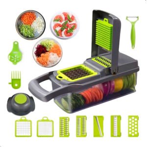 Cortador Picador De Alimentos Rallador Manual 14 En 1