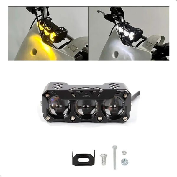 Luces Exploradoras Ambar Y Blanca Moto Camioneta X 2 Unids