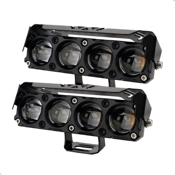 Focos LED para motocicleta, bombillas para faros de coche, lente de proyector, punto de doble Color, luz auxiliar de trabajo antiniebla, 200W (1) Luces Exploradoras Ambar Y Blanca Moto Camioneta 4 Focos