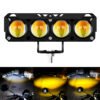 Luces Exploradoras Ambar Y Blanca Moto Camioneta 4 Focos