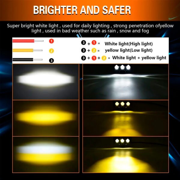 Luces Exploradoras Ambar Y Blanca Moto Camioneta X 2 Unids
