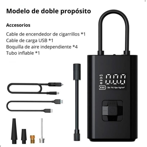 Inflador de Llanta SEISA Compresor Bomba de Aire y Luz Led AF-C05 (4) Compresor Llanta Seisa De Aire Y Luz Led Af-c05