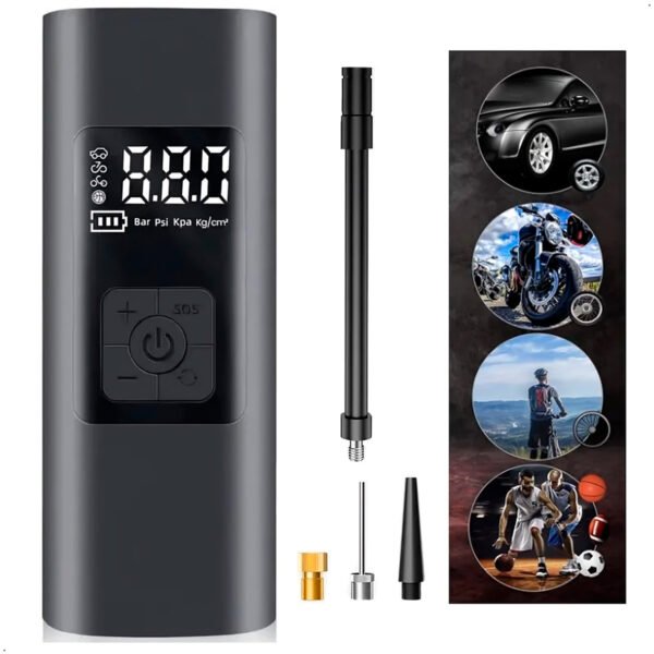 Inflador de Llantas Multifuncional Compresor de Aire Portátil Seisa AF-C04 (6) Compresor Inflador Portati Seisa Af-c04 Moto Bicicleta Auto