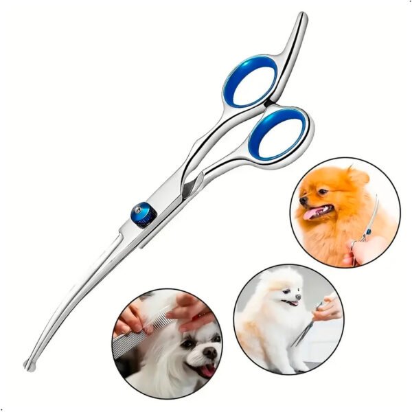 Tijeras Para El Cuidado De Mascotas 4 Tijeras Y 1 Peine en ACERO