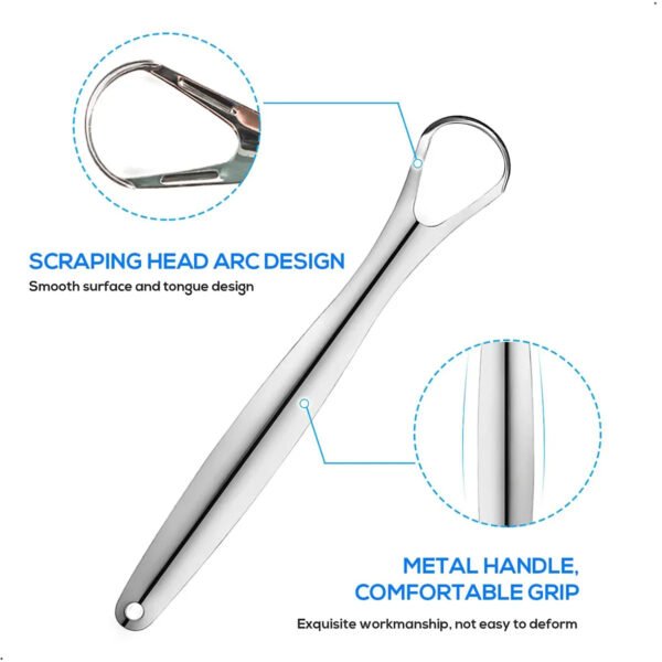 Limpiador raspador de lengua de Metal Premium 1 uds3 uds para adultos y niños, cepillos raspadores de lengua portátiles de acero inoxidable para quitar (6) Limpiador Rascadores De Lengua Elimina Mal Aliento Bacterias