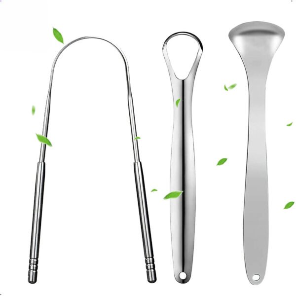 Limpiador raspador de lengua de Metal Premium 1 uds3 uds para adultos y niños, cepillos raspadores de lengua portátiles de acero inoxidable para quitar (8) Limpiador Rascadores De Lengua Elimina Mal Aliento Bacterias