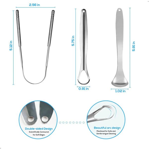 Limpiador raspador de lengua de Metal Premium 1 uds3 uds para adultos y niños, cepillos raspadores de lengua portátiles de acero inoxidable para quitar (9) Limpiador Rascadores De Lengua Elimina Mal Aliento Bacterias