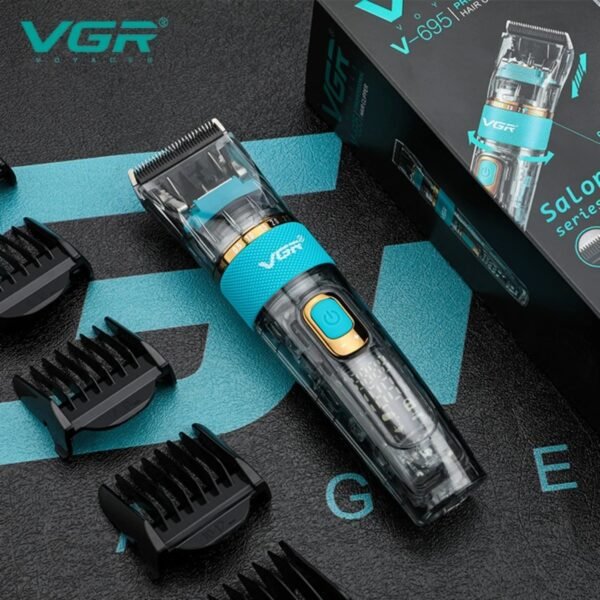 Maquina Cortadora De Pelo Vgr V-695 Digital Transparente (6) Maquina Cortadora De Pelo Cabello VGR 695 Inalambrico
