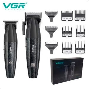 Kit Máquina Barbería Pro Clipper Trimmer Vgr V-640 9000 Rpm