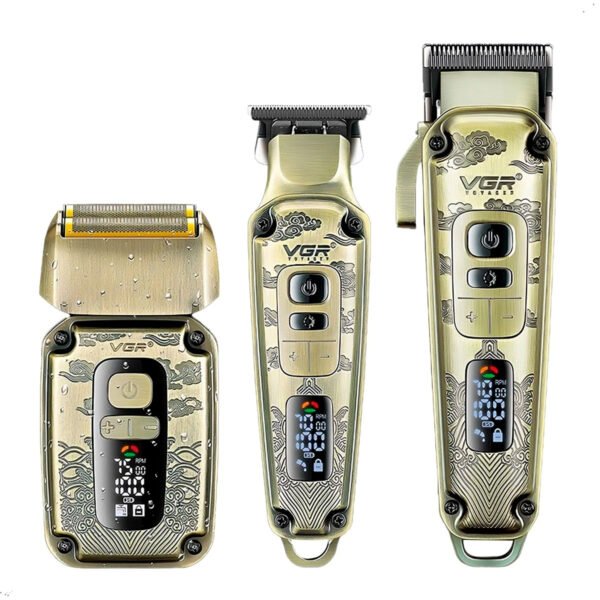 Maquina Corte Cabello VGR Combo V 642 Inalambrico (4) Maquina Corte Cabello Vgr-642 Combo 3 En 1 Inalambrico