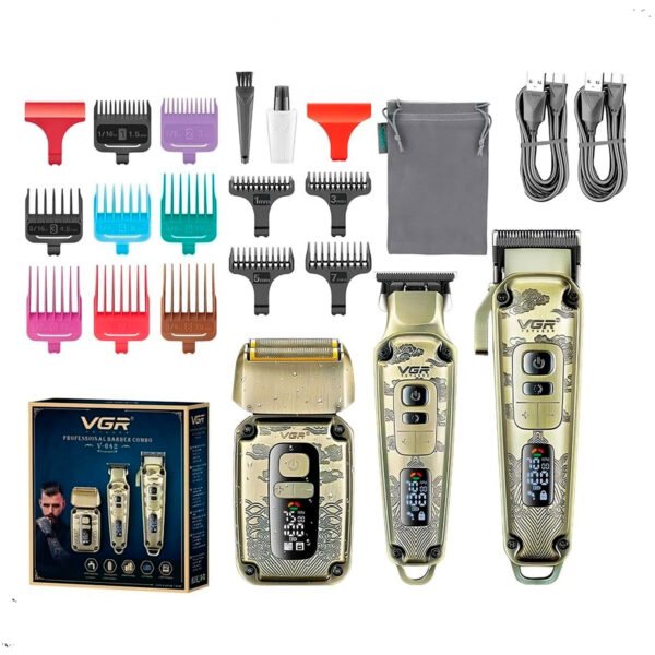 Maquina Corte Cabello VGR Combo V 642 Inalambrico (6) Maquina Corte Cabello Vgr-642 Combo 3 En 1 Inalambrico