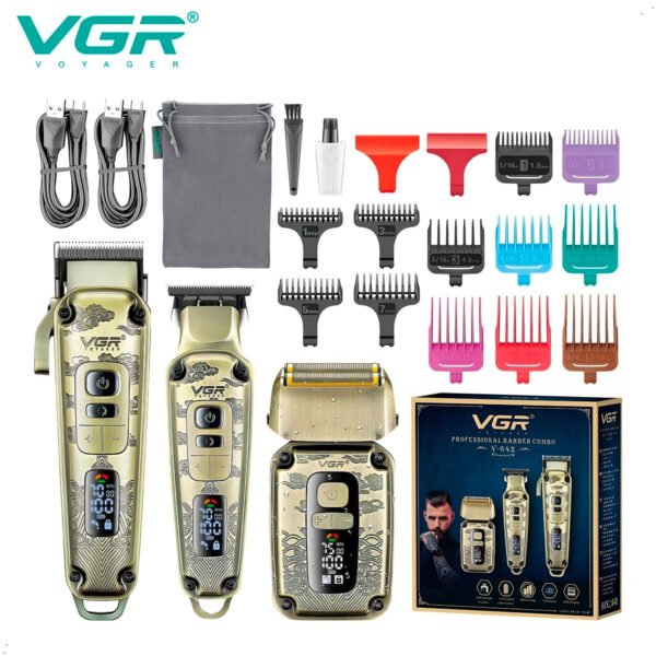 Maquina Corte Cabello VGR Combo V 642 Inalambrico (9) Maquina Corte Cabello Vgr-642 Combo 3 En 1 Inalambrico