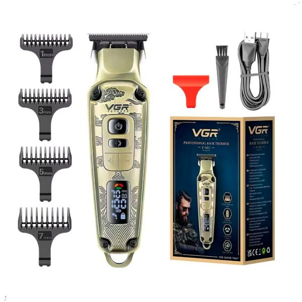 Maquina Trimmer Corte De Pelo Inalambrica Vgr-901 Profesional Metal
